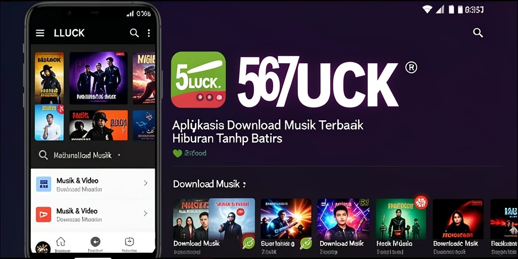Tampilan antarmuka 567LUCK yang user-friendly untuk download musik.
