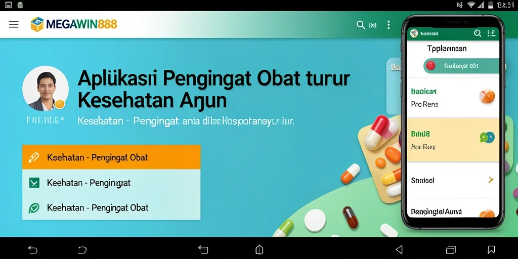 Antarmuka aplikasii Pengingat Obat MEGAWIN888 yang intuitif dan informatif.
