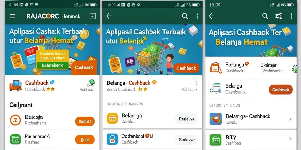 Tampilan antarmuka RAJACORC dengan fitur cashback yang menarik.