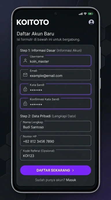 Cara Mendaftar Akun Baru Koitoto dengan Mudah